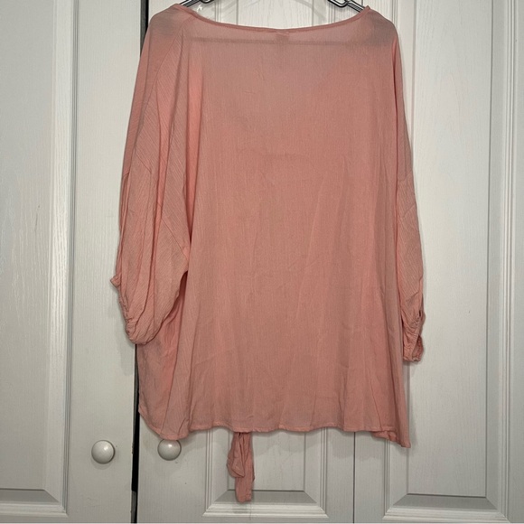 M. Fasis Peach Button-Down Women's Top (Box B) - Picture 5 of 5